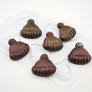 KNITTED HATS MOLD, Chocolate Mold, Soap Mold, Christmas Cupcake Decoration, Candy Mold, Winter Mold, Holiday Cake Mold, Cute Fondant Mold