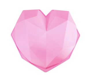 BREAKABLE HEART MOLD en rosa, molde de chocolate grande, molde para hornear, molde de día de San Valentín, molde para hornear, molde de postre, molde de silicona Mousse