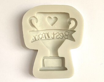 BEST MOM MOLD, Trophy Mold, Mothers Day Cake Decoration, Fondant Mold, Chocolate Mold, Resin Mold, Clay Mold, Happy Mothers Day Mold, Shapem