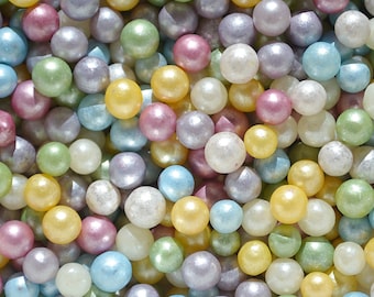 RAINBOW PEARL SPRINKLES firmy Sprinklify - Dekoracja tortu urodzinowego, Akcesoria na tort na baby shower, Jadalne posypki cukrowe klasy spożywczej, Słodkie cukierki