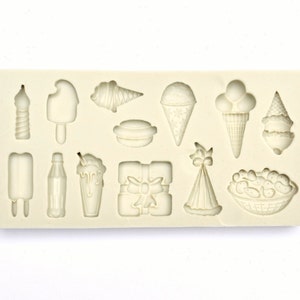 EISFORM, Silikon-Schokoladenform, Fondant-Form, Eistüte Soda-Getränk-Vielfalt-Süßigkeits-Form, Sommer-Thema-Formen, Cupcake-Dekoration