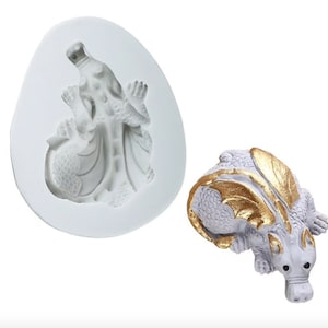 MOLDE DE DRAGÓN, Molde de fondant, Molde de decoración de pasteles, Suministros para hacer chocolate, Molde de arcilla polimérica de dragones únicos, Molde temático de dragón para resina