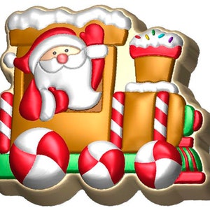 CHRISTMAS TRAIN MOLD, Chocolate Mold, Winer Cake Decoration, Fondant Mold, Holiday Baking Supplies, Christmas Tree & Gifts Mold, Santa Mold