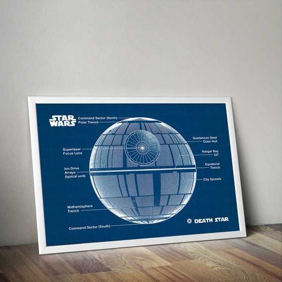 Death Star Blueprint Art Star Wars Digital Image Star Wars Death Star Darth Vader Imperial Army Printable Art Birthday Gift Fan Art