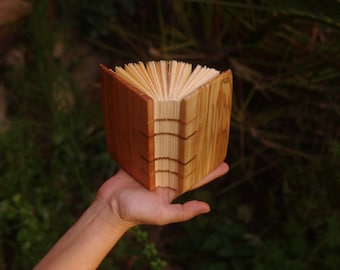Thick Journal, Small Wood Notebook, Mini Thick Diary