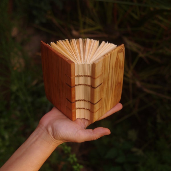 Thick Journal, Small Wood Notebook, Mini Thick Diary