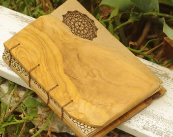 Personalized Wood Journal, Rustic Handmade Writing Book, Unique Travel Diary