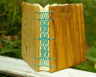 Personalized Wood Notebook, Handbound Journal, Custom Diary