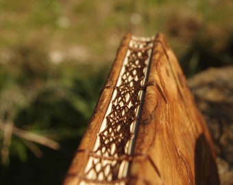 Wood Journal, Rustic Handmade Book, French Stitch Binding
