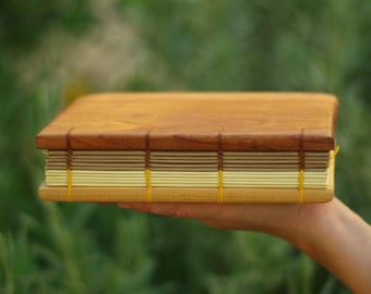 Wooden Personalized Sketchbook, Custom Hard Cover Sketchbook, Dual Paper Color Journal,  Artist Gift