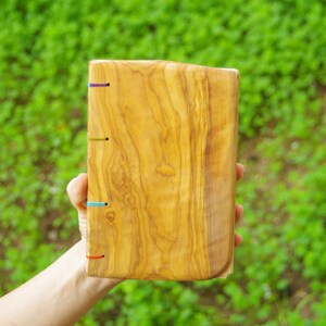 Olive Wood Journal, Travel book, Natural Journal, Ecofriendly Diary, Sketchbook, Hippie Journal, Gypsy Notebook, Rustic Guestbook, His Gift image 4