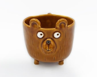 Brown bear cup, Sweet Teddy Bear cup for coffee or tea, Coffee cup, Ceramic cup. Animal Cup. Bear ceramics