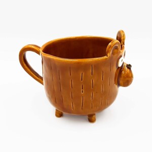 Brown bear cup, Sweet Teddy Bear cup for coffee or tea, Coffee cup, Ceramic cup. Animal Cup. Bear ceramics image 3