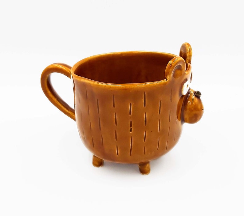 Brown bear cup, Sweet Teddy Bear cup for coffee or tea, Coffee cup, Ceramic cup. Animal Cup. Bear ceramics image 3