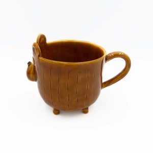 Brown bear cup, Sweet Teddy Bear cup for coffee or tea, Coffee cup, Ceramic cup. Animal Cup. Bear ceramics image 2