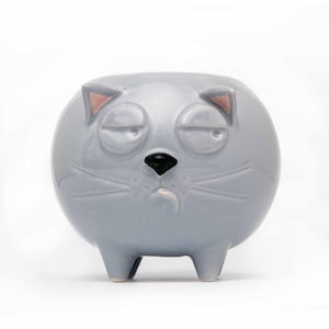 Cat lover gift, Cat mug, Grumpy cat, Gray mug, handmade mug, ceramic mug, funny gift, Cat Lover Gift, image 4