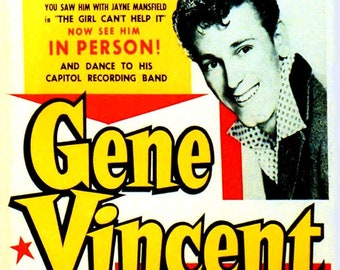 EDDIE COCHRAN Fantastic A4 Glossy Art Print Taken From A Vintage Concert Poster GENE VINCENT THE BIG ROCK /& ROLL SHOW 57 featuring LITTLE RICHARD