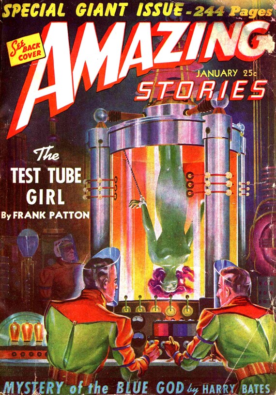 Vintage Sci Fi Comic Poster Amazing Stories The Test Etsy