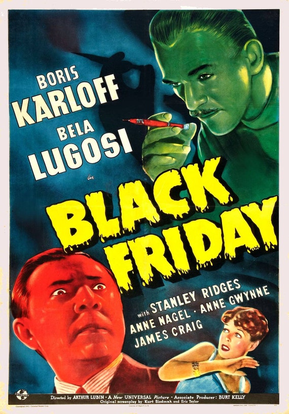 BLACK FRIDAY 1940 vintage Movie Poster 726 Etsy
