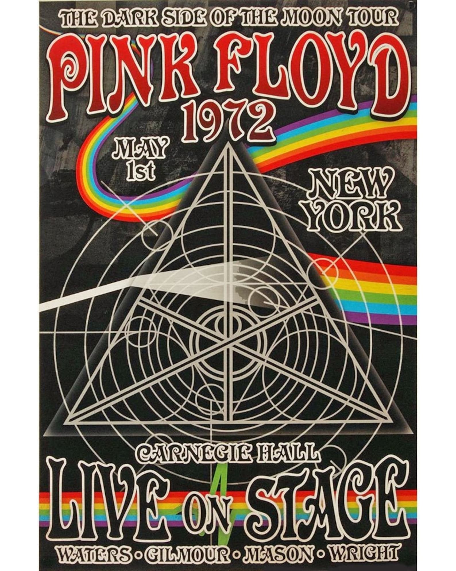 Pink FLoyd Dark side of the moon tour Concert Poster Re print | Etsy