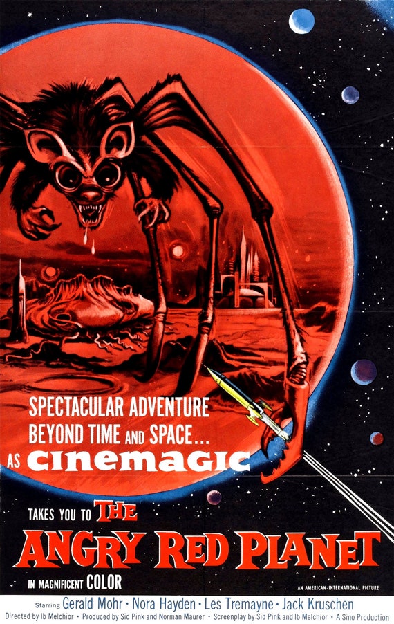 THE ANGRY RED PLANET Movie Poster 1959 Sci-fi Classic THE ANGRY RED PLANET Movie Poster 1959 Sci-fi Classic