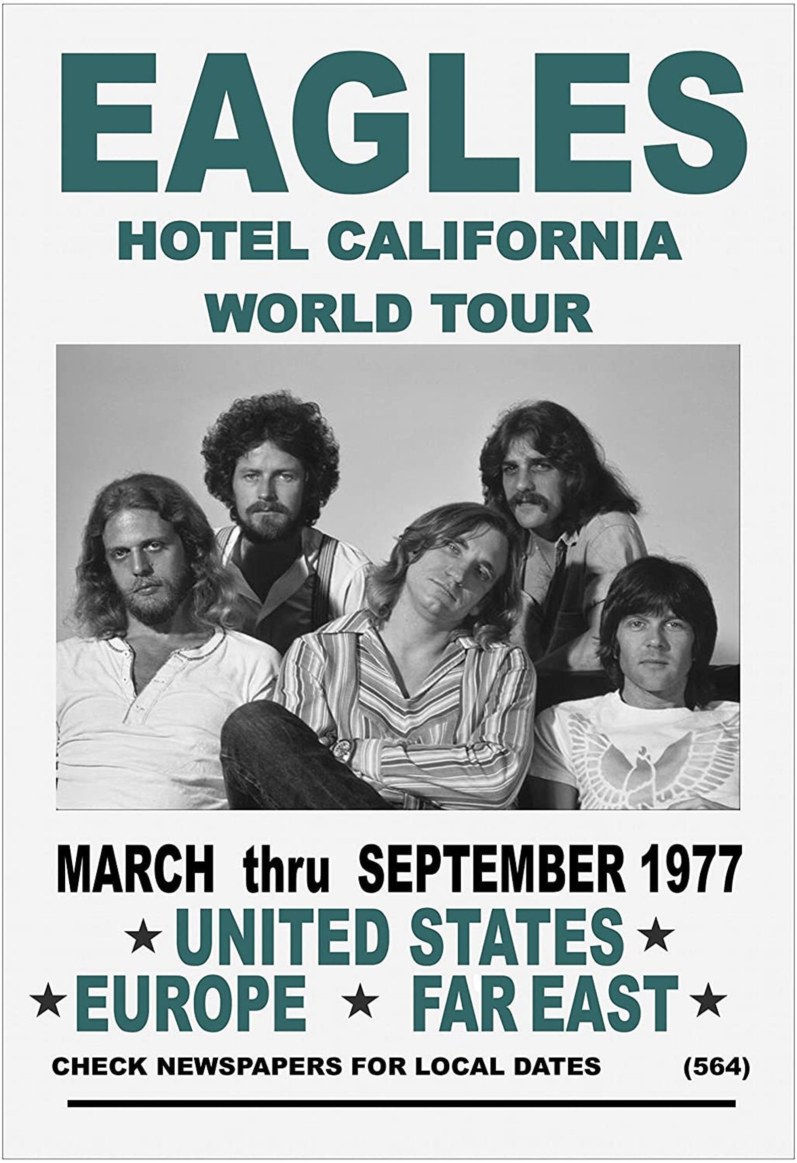 Eagles Hotel California tour 1977 Poster Re print 5552 Etsy