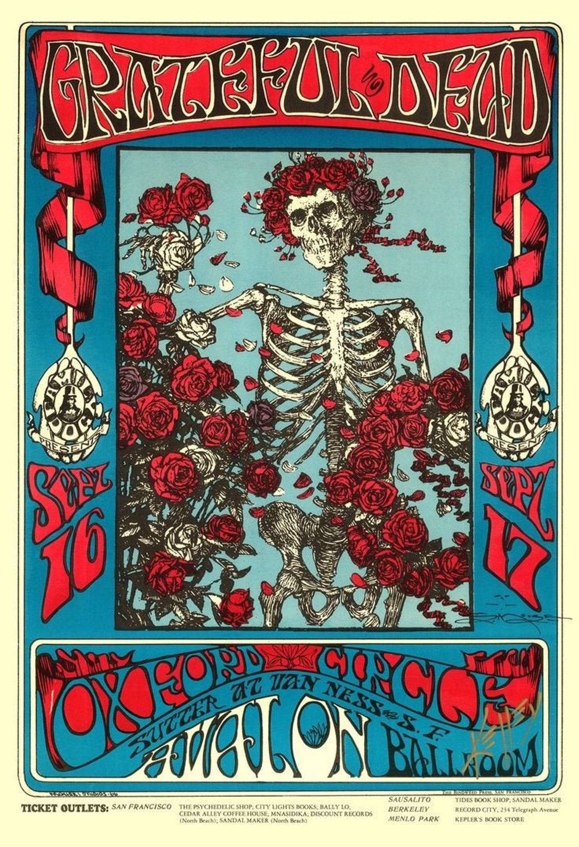 Grateful Dead Avalon Ballroom Concert Poster Re print 446 Etsy