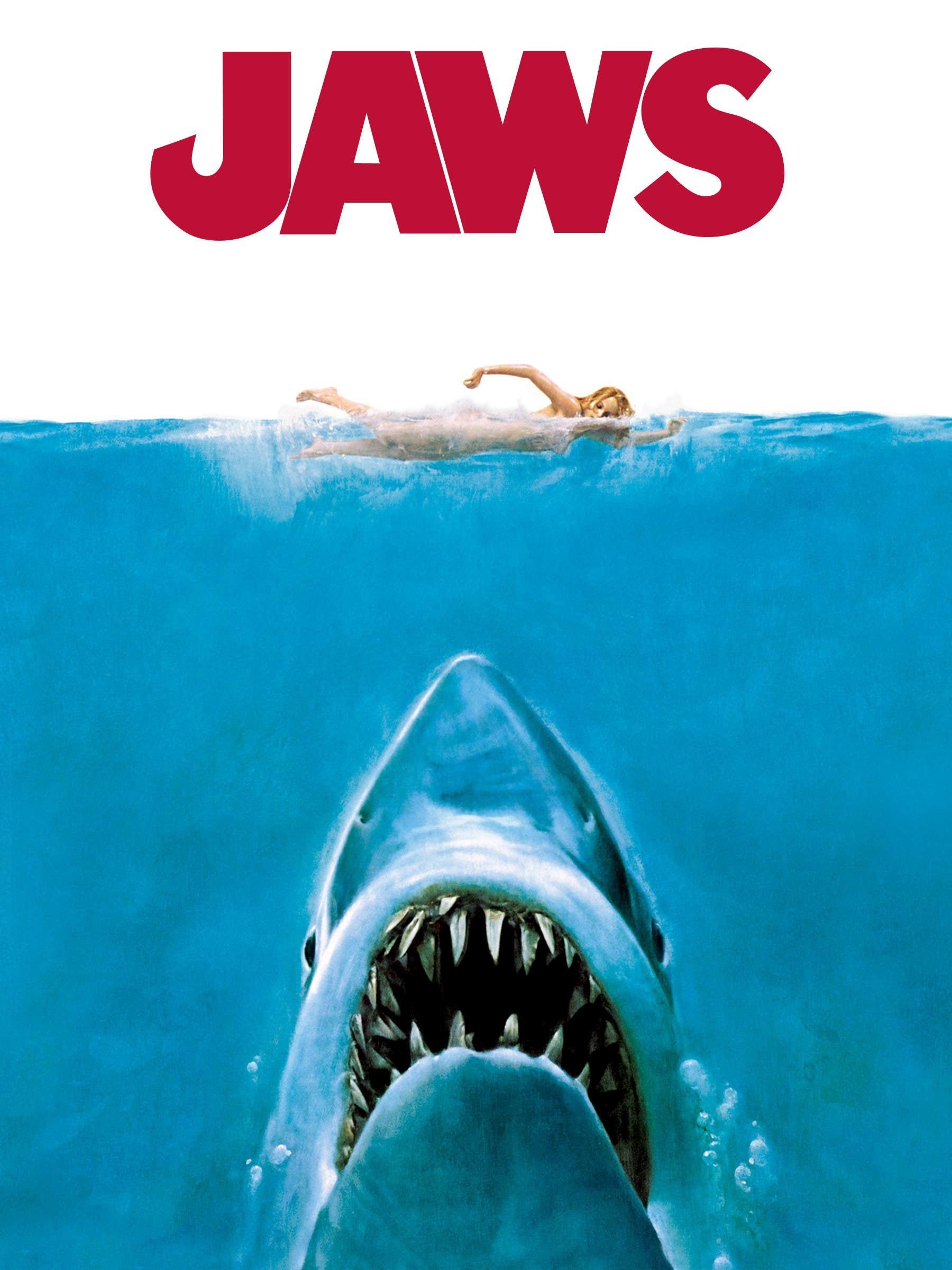 Retro Movie Poster Jaws 1975 Vintage 