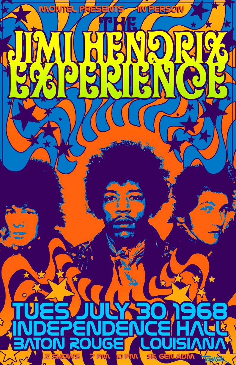 The Jimi Hendrix Experience 73068concert Poster 332 Etsy