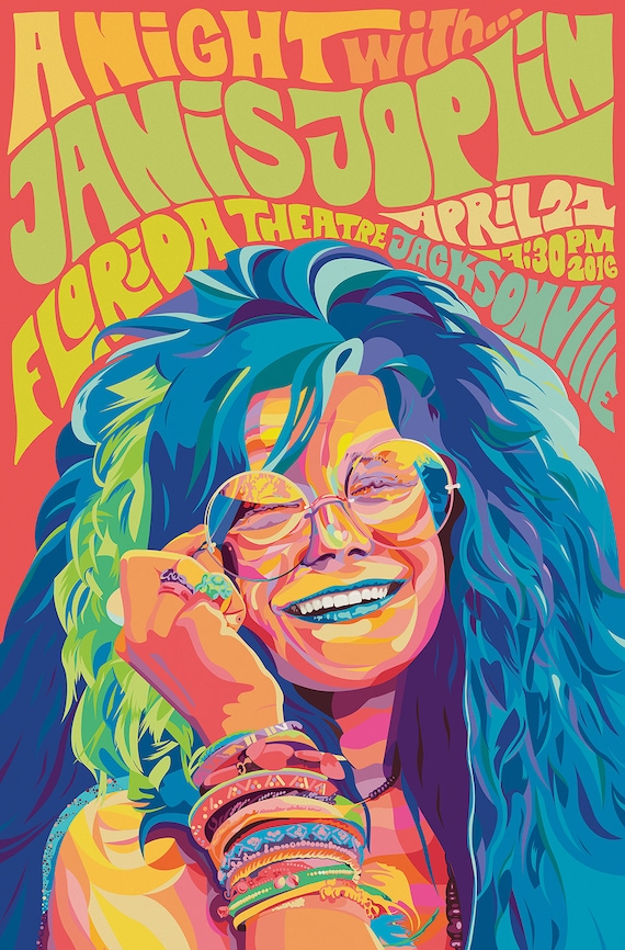 Janis Joplin Concert Poster Re print 493 Etsy