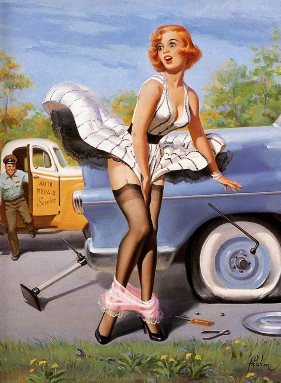 Vintage Pin Up Girl Art Frahm 2382 Etsy 