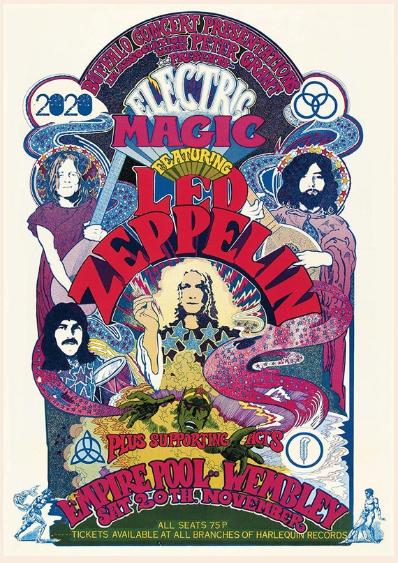 Led Zeppelin live at Wembley Concert Poster Re print 457 | Etsy