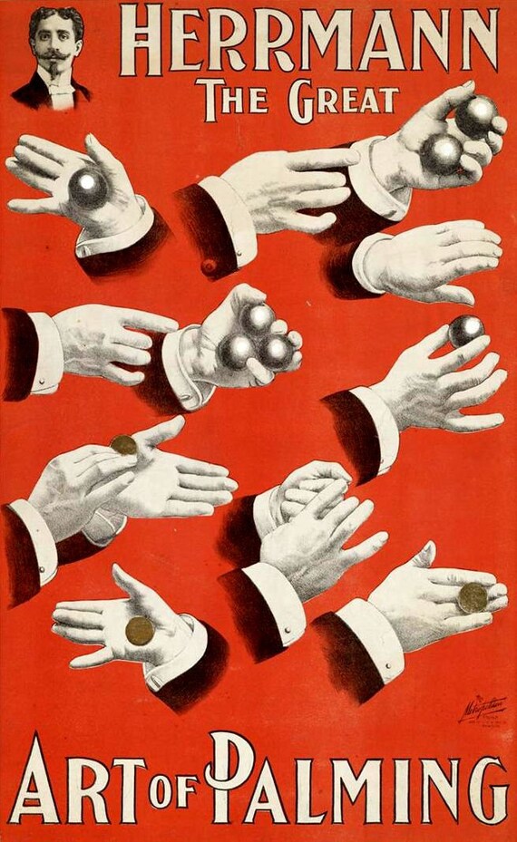 Vintage Magician Poster Art Of Palming Etsy Vintage Magician Poster Art Of Palming Etsy