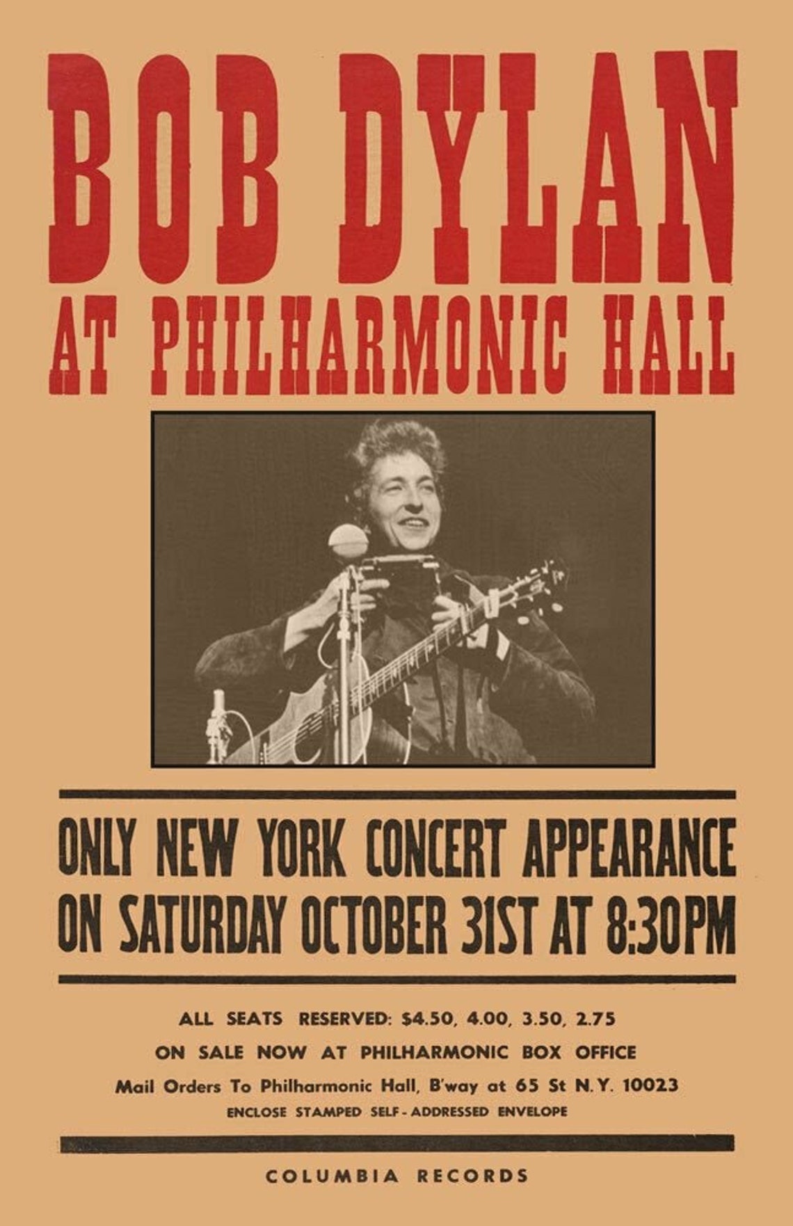 Bob Dylan Concert Poster Re Print 479 Etsy