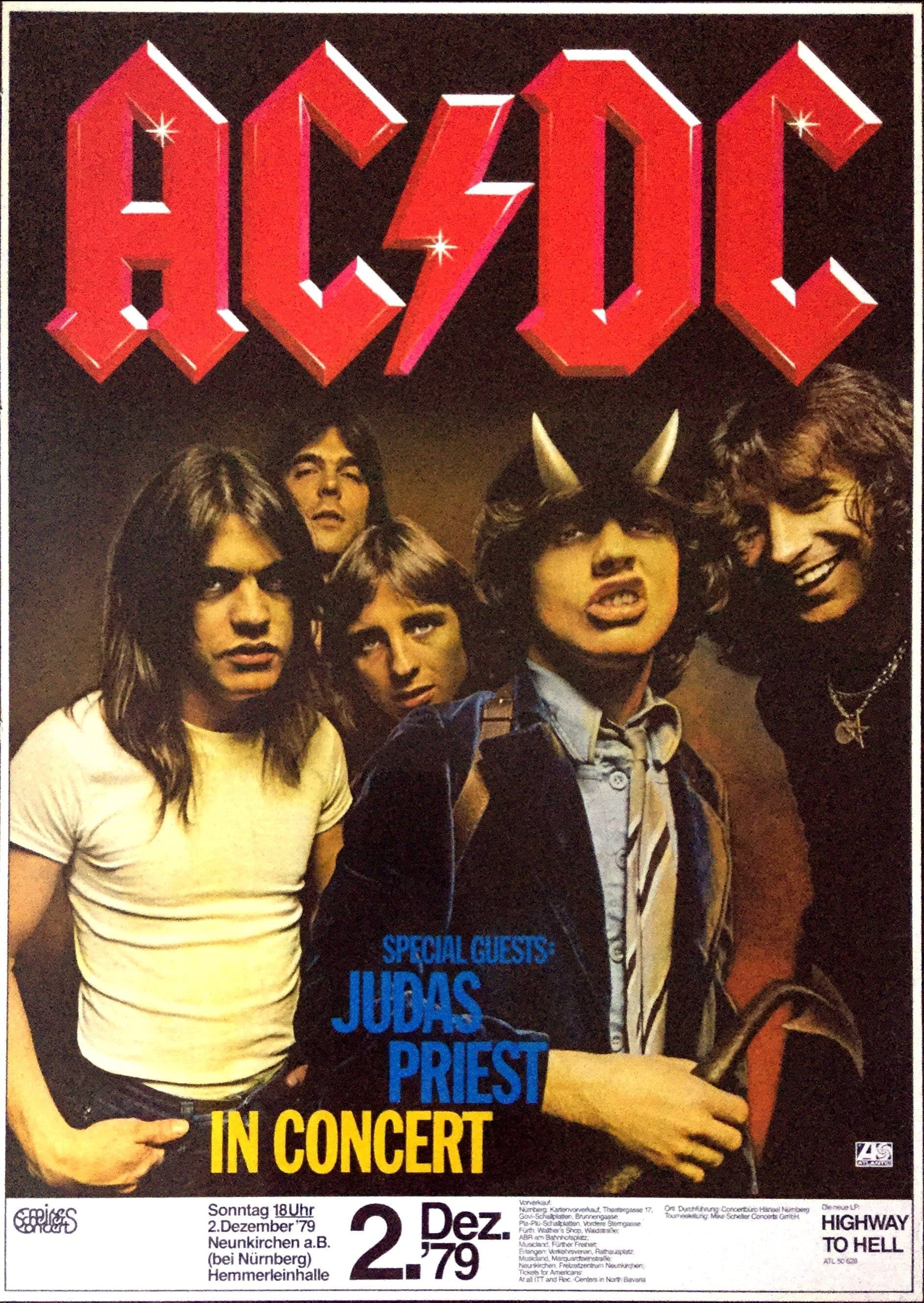 AC DC 1979 Germany Concert Poster Re print 473 Etsy