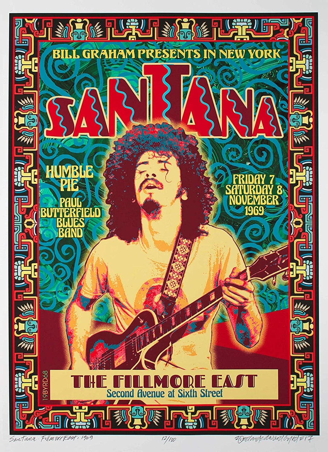 Santana Concert Poster Re Print 490 Etsy
