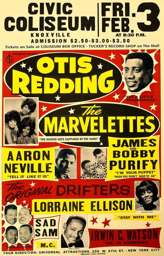 Otis Redding Concert Poster 430 Etsy