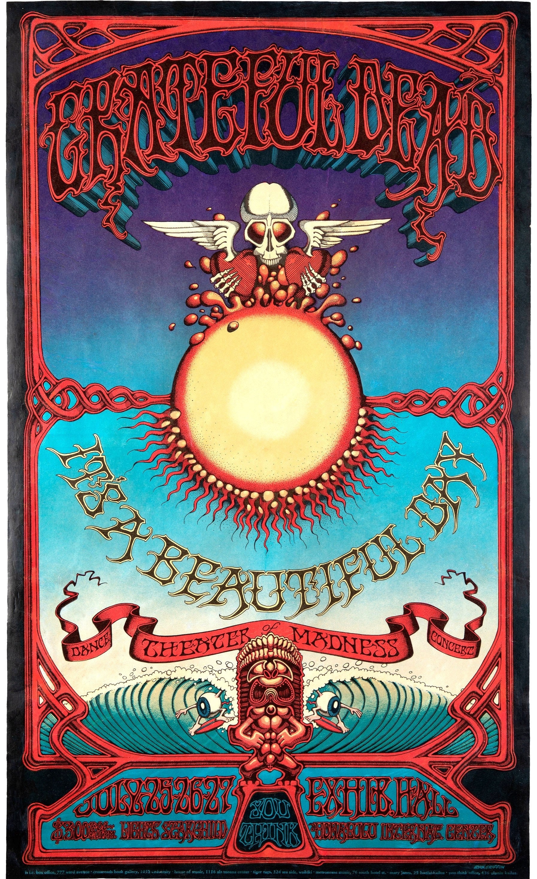 Grateful Dead Concert Poster Re print 494 Etsy