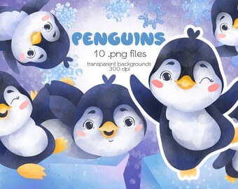 Penguin Clipart / PNG Files / Instant Download