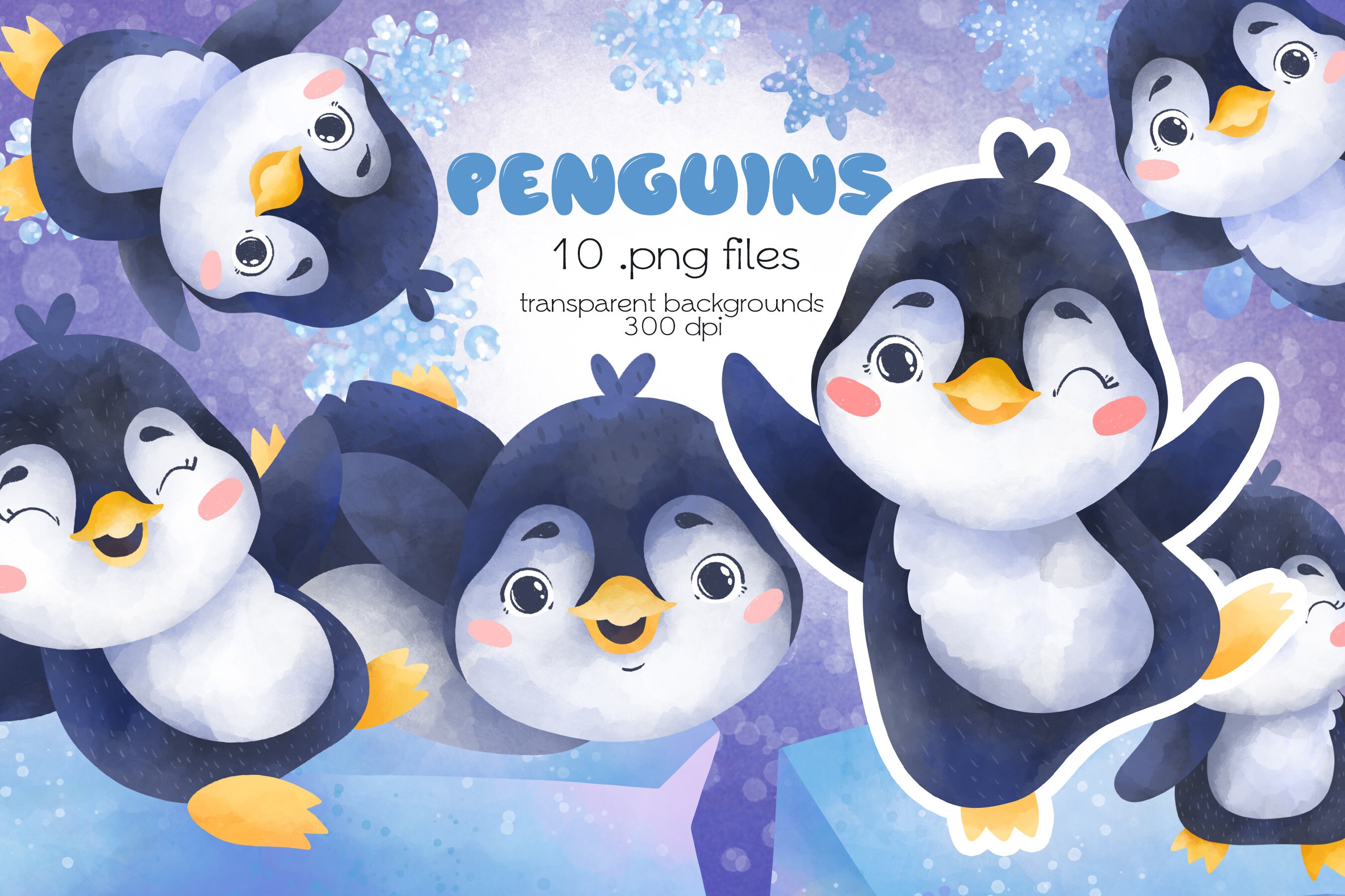 Cute little penguin clipart. Free download transparent .PNG