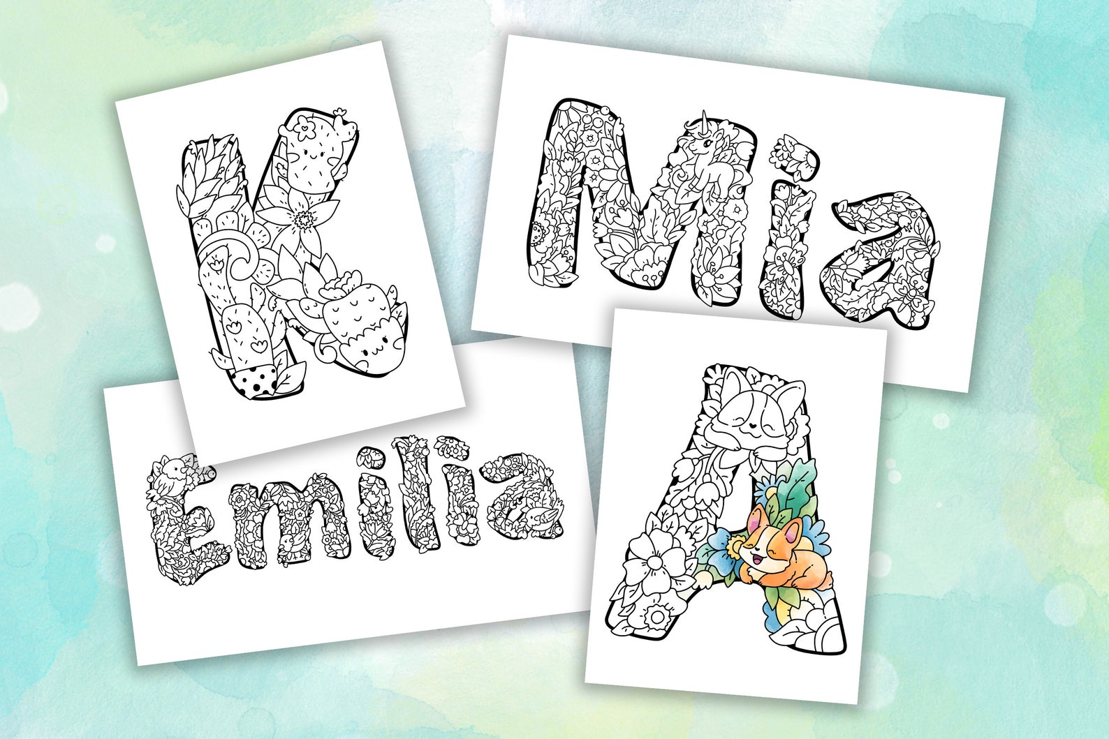Personalized Name Coloring Page / Printable Custom Name Coloring Sheet ...