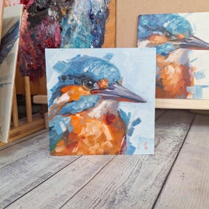 Kingfisher / Original Oil Painting / Nature Inspired Bird Artwork / Unique Gift / Home Decor