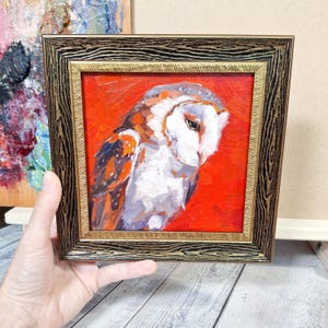 Owl Original Oil Painting / Bird Portrait / Modern Art / Unique Gift / Home Decor