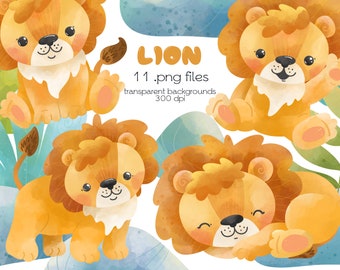 Lion Clipart / African Animal / PNG Files / Instant Download