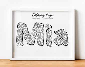 Personalized Name Coloring Page / Printable Custom Name Coloring Sheet / Digital Download