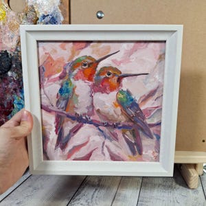Hummingbird Original Oil Painting / Gift for Nature Lovers / Home Decor