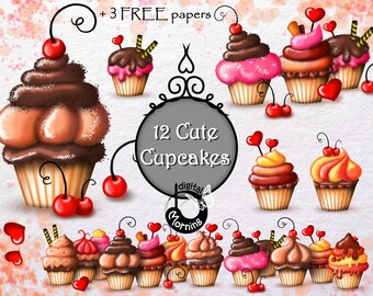 Сake clipart, Cupcake clipart,  Bakery clip art, Party clip art, Wedding cake clipart, Cake images