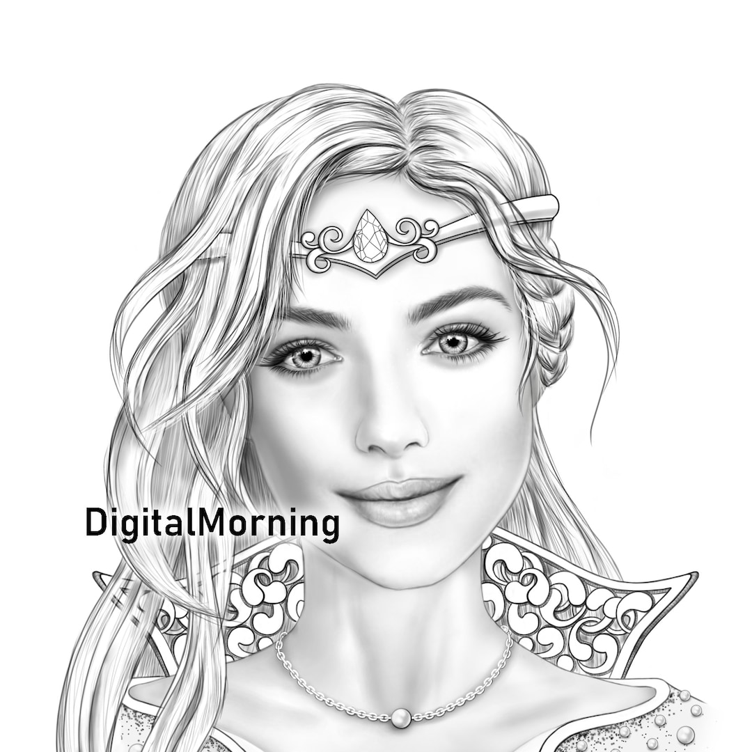 Premium Coloring Page PDF for Adult, Grayscale Coloring, A3 Coloring