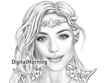 Premium Coloring Page PDF for Adult, Grayscale Coloring, A3 Coloring Page, Wedding coloring pages, Stayhome coloring