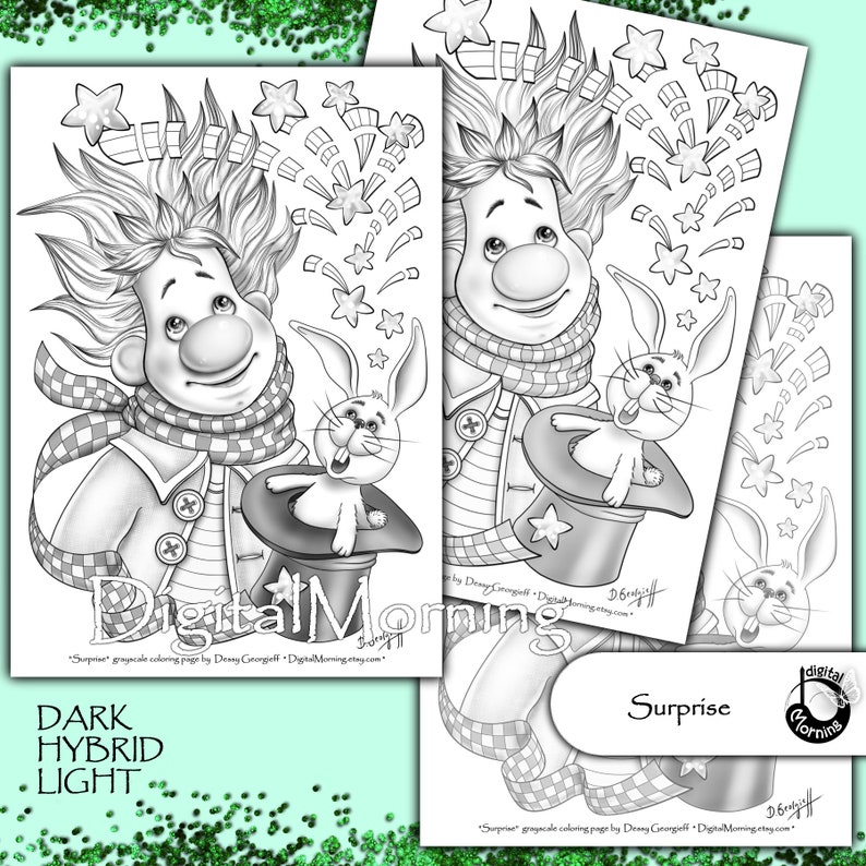 Premium Coloring Page PDF for Adults and Kids Circus Magic | Etsy